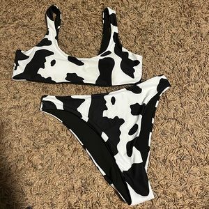 cow print bikini set